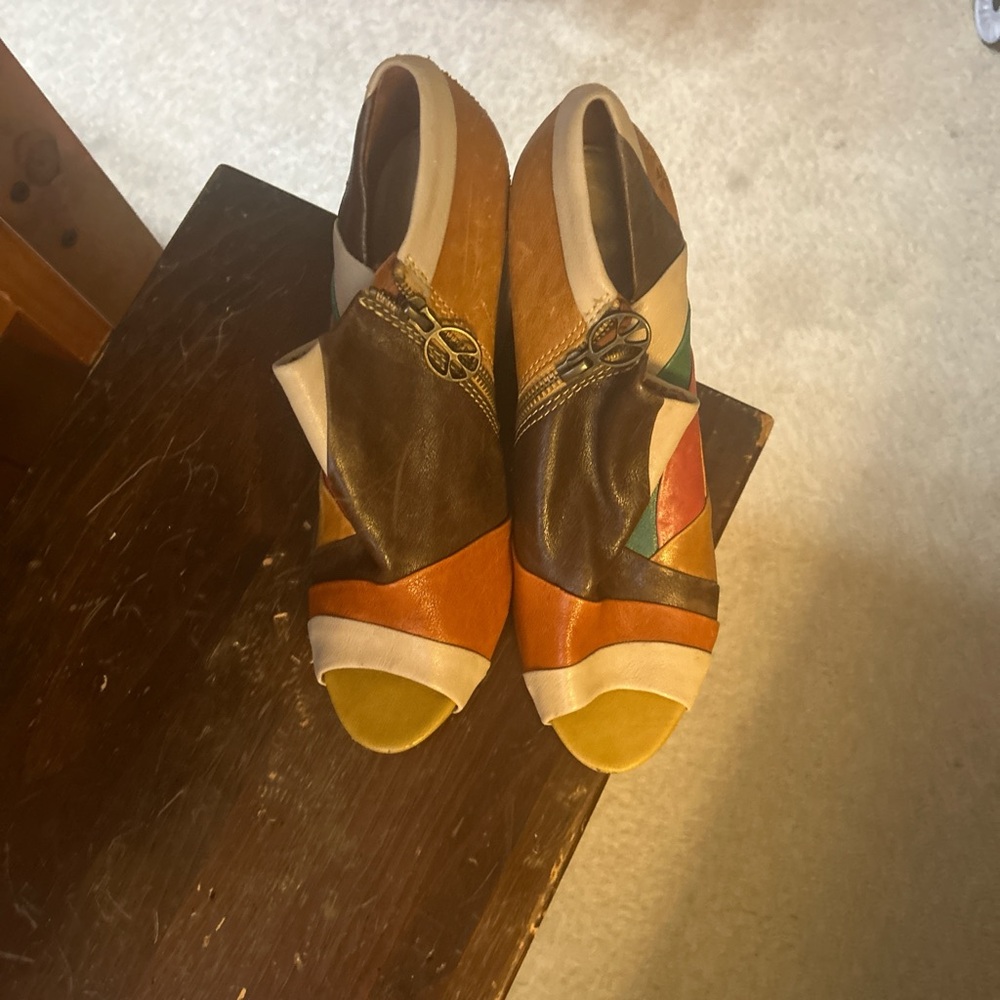 Open toe Y2K leather booties